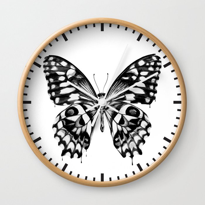 butterfly wall clock iron black butterfly wall clock by martaolgaklara society6 butterfly wall clock iron black butterfly wall clock by martaolgaklara society6